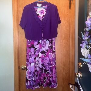 Floral Sleeveless Dress with Bolero